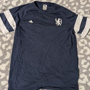 Adidas Navy Blue Men's Shirt with White Accents Chelsea Club